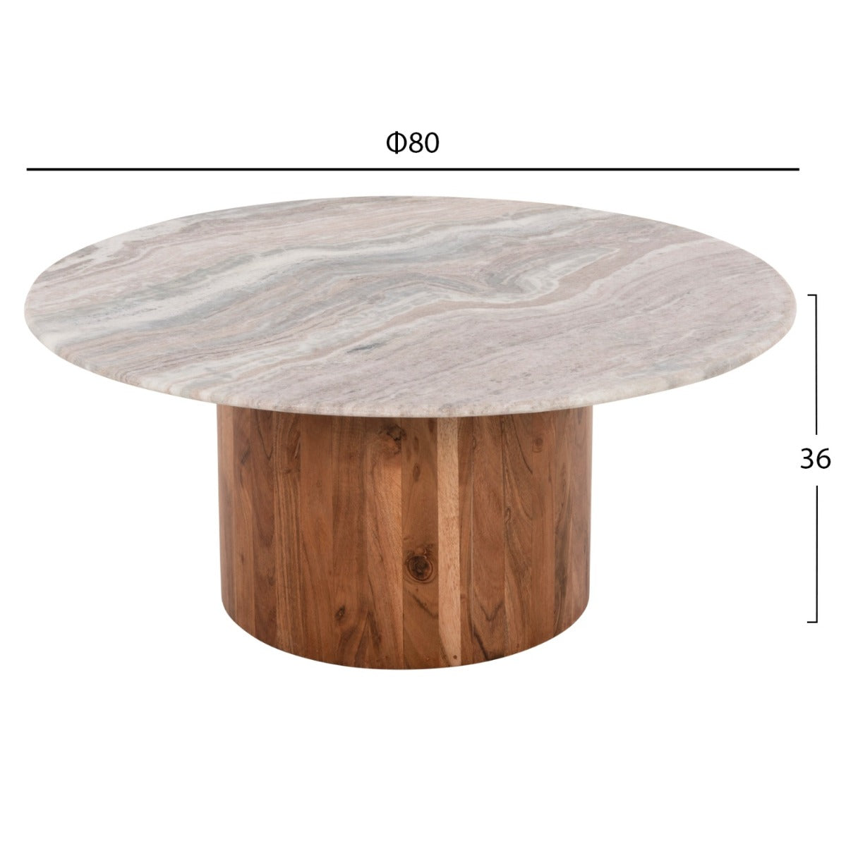 Masuta de cafea FELISTO Ø80 x 36 CM