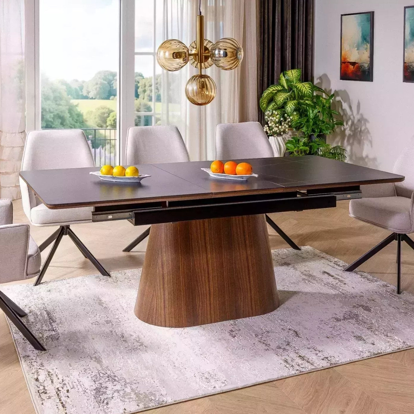 Masa extensibila NEVAN BLACK 160(200) x 90 CM