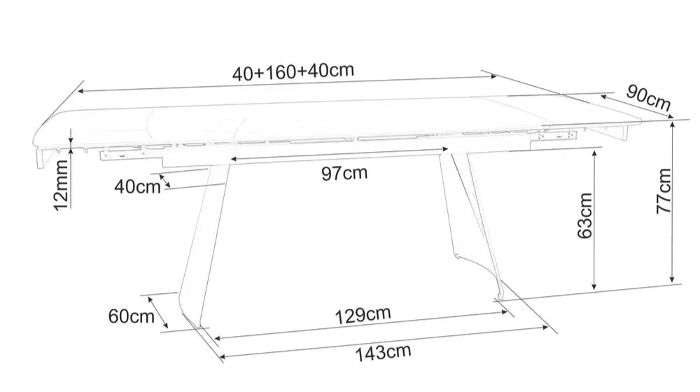 Masa extensibila BACARDO 160(240) x 90 CM