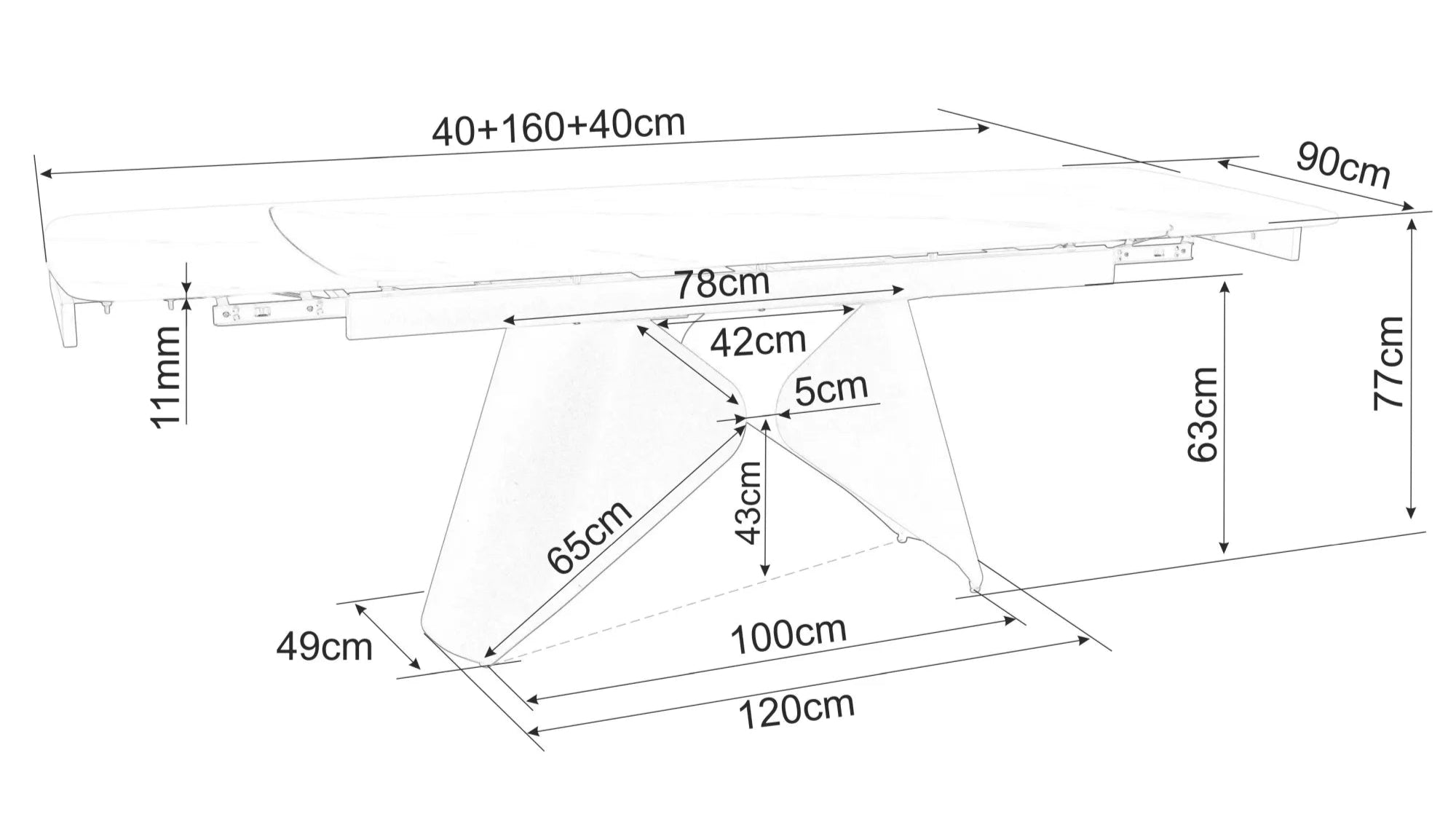 Masa extensibila FERINA 160(240) x 90 CM