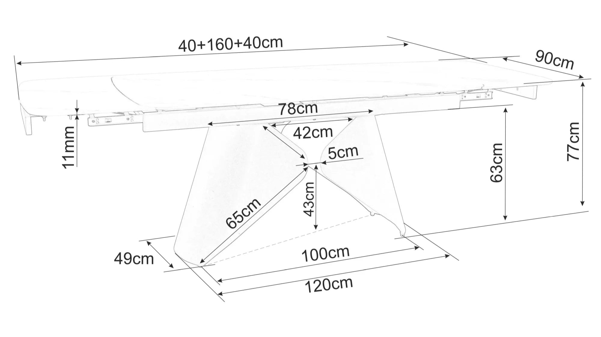 Masa extensibila FERINA 160(240) x 90 CM
