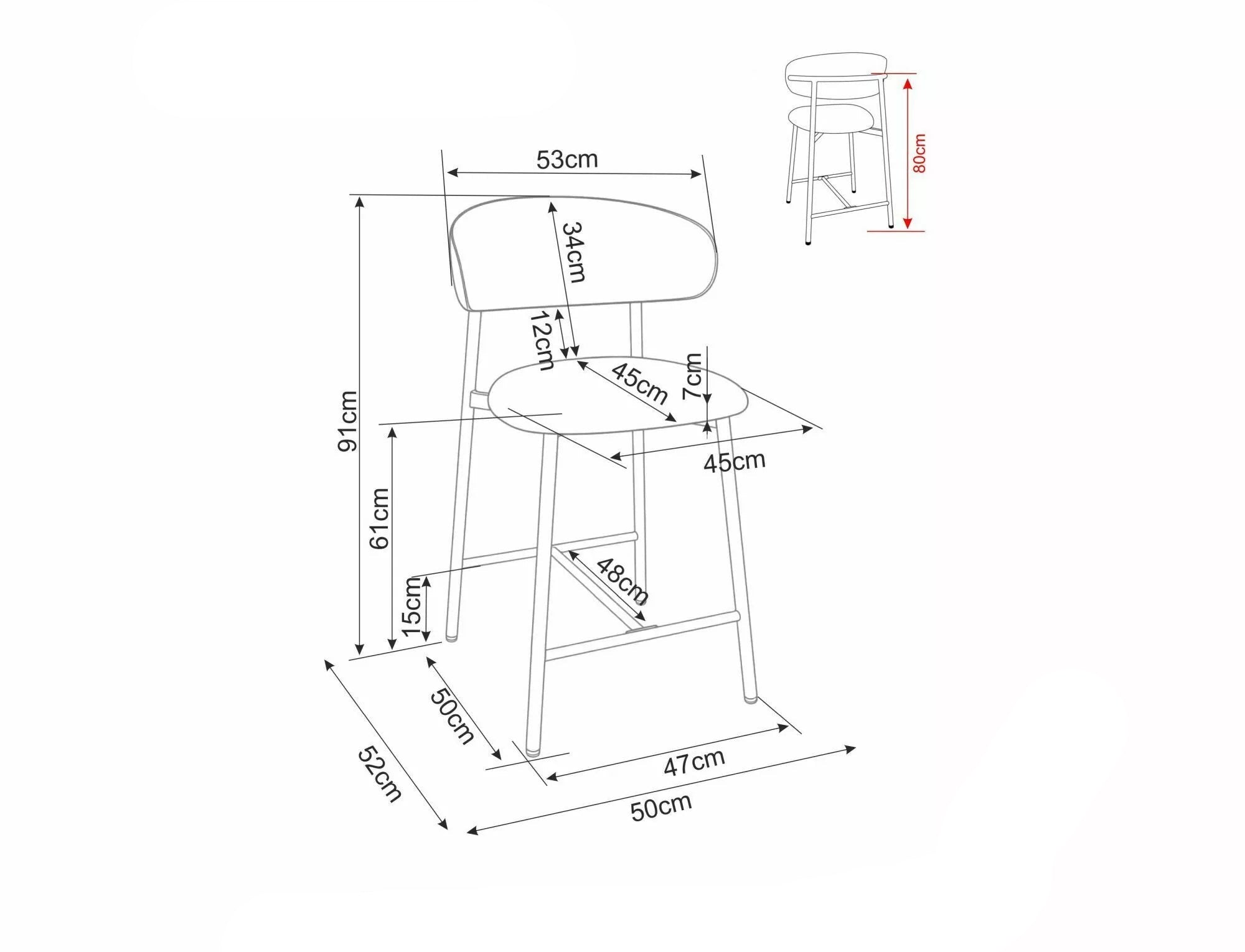 Scaun de bar LERVINA H61 CM