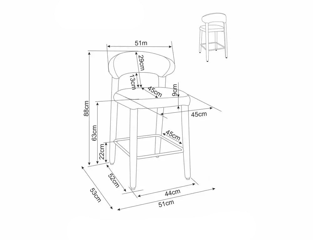 Scaun de bar TUNDAL H63 CM