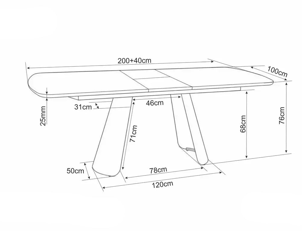 Masa extensibila DALSVIN 200(240) x 100 CM