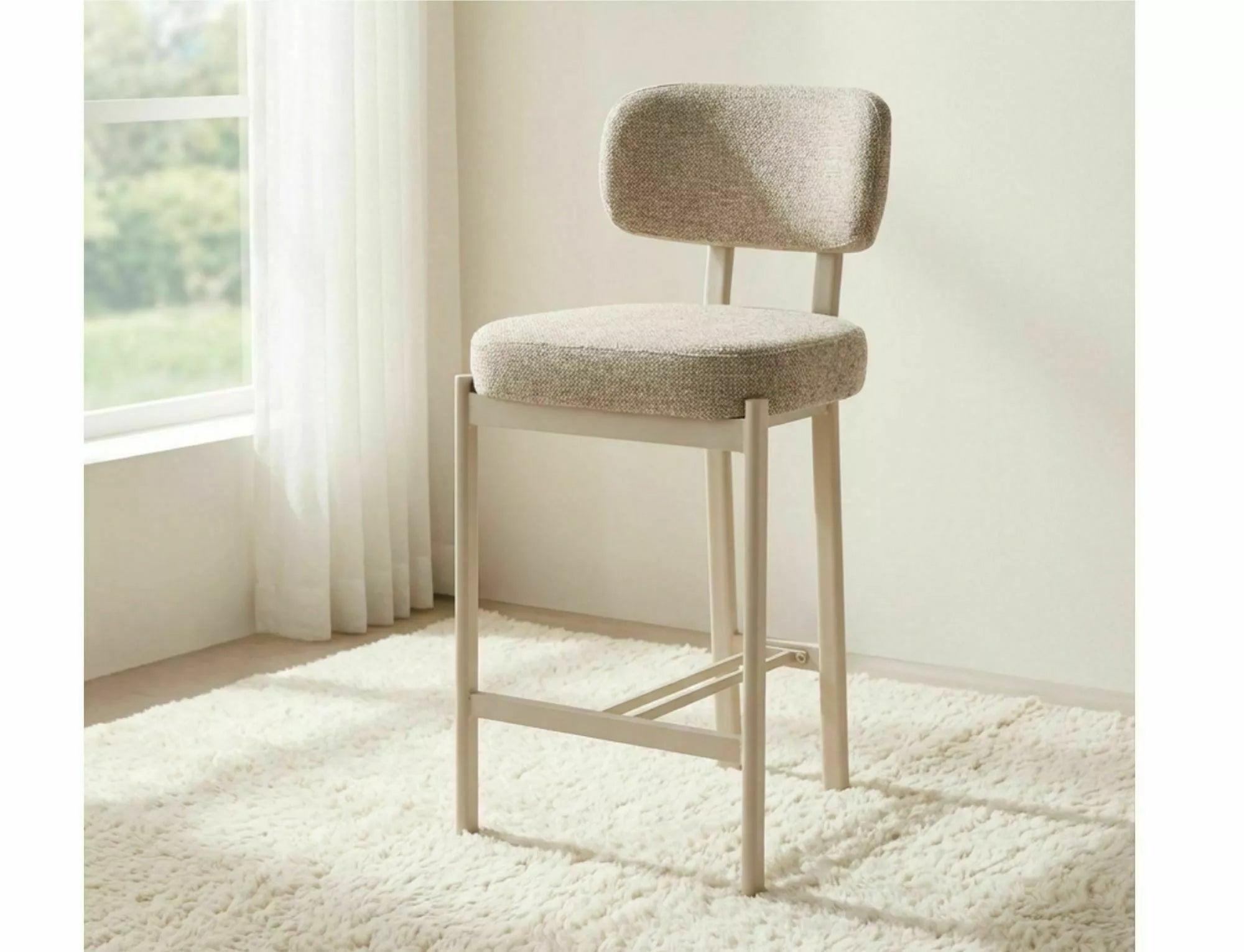 Scaun de bar BELUR BEIGE LEGS H62 CM
