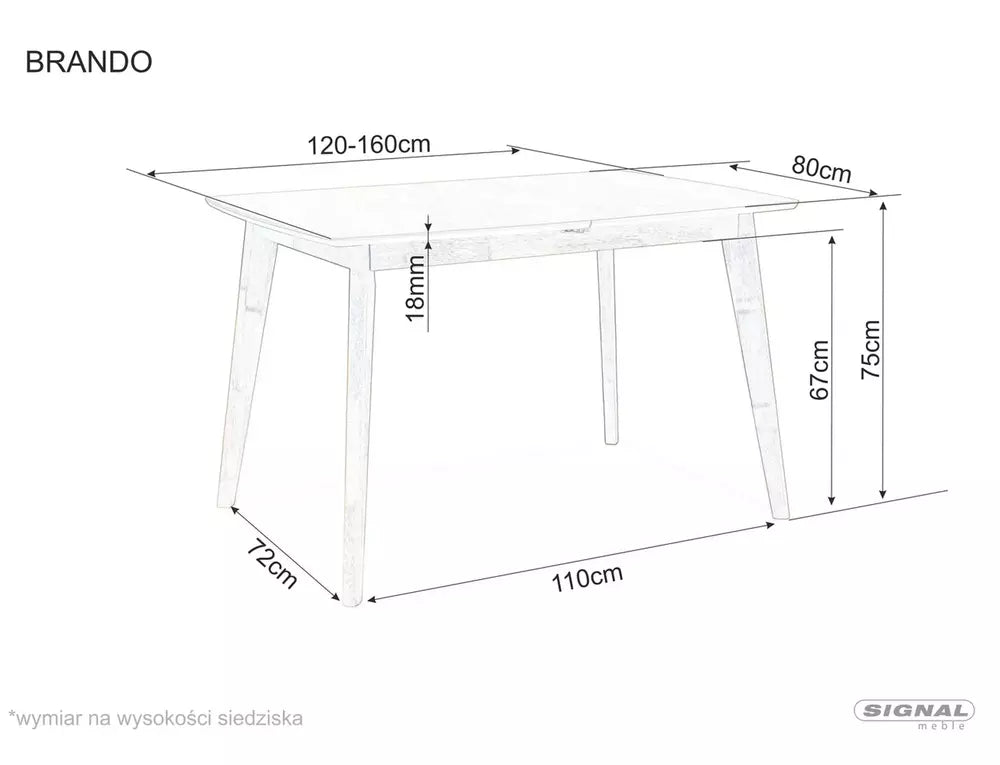 Masă extensibilă ANDI 120(160) x 80 CM