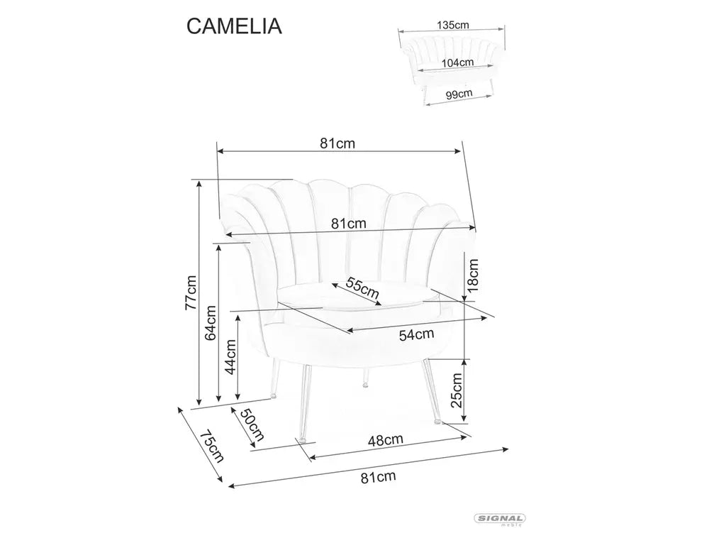 Canapea 2 locuri DARLEN VELVET 135 CM