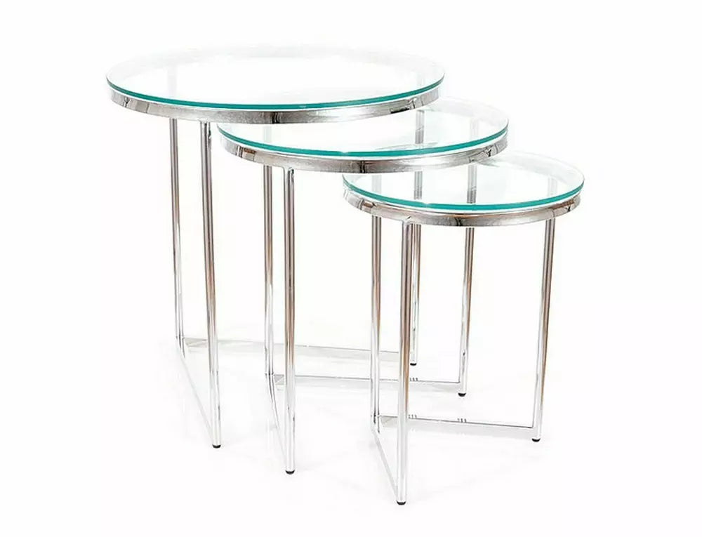 Set 3 masute de cafea PARENT SILVER