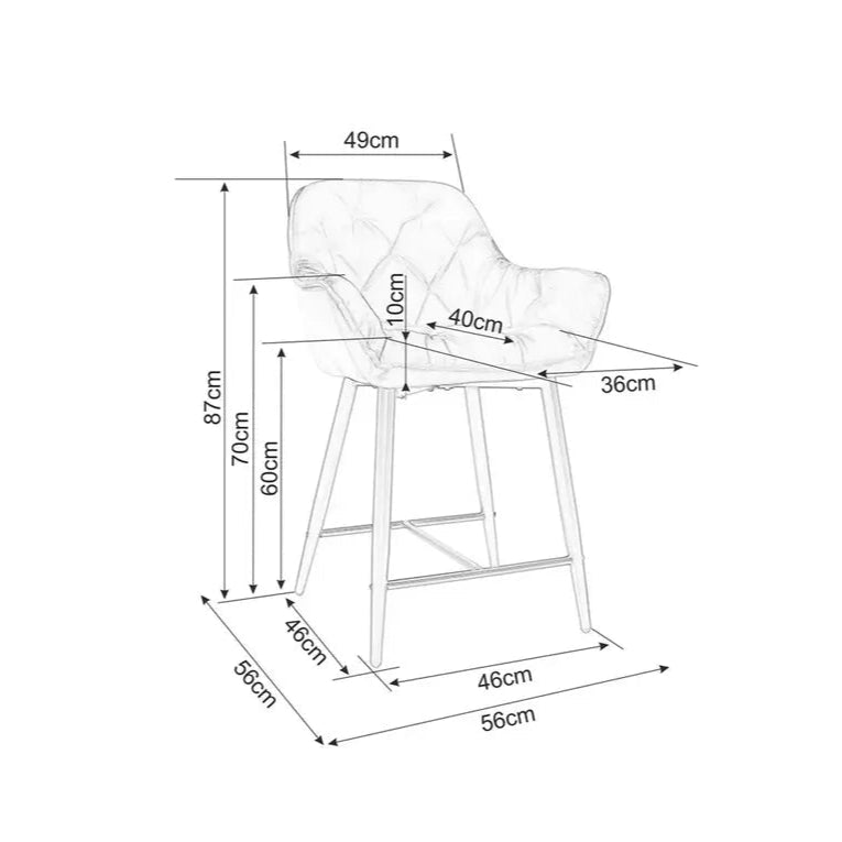 Scaun de bar HEY VELVET H60 CM