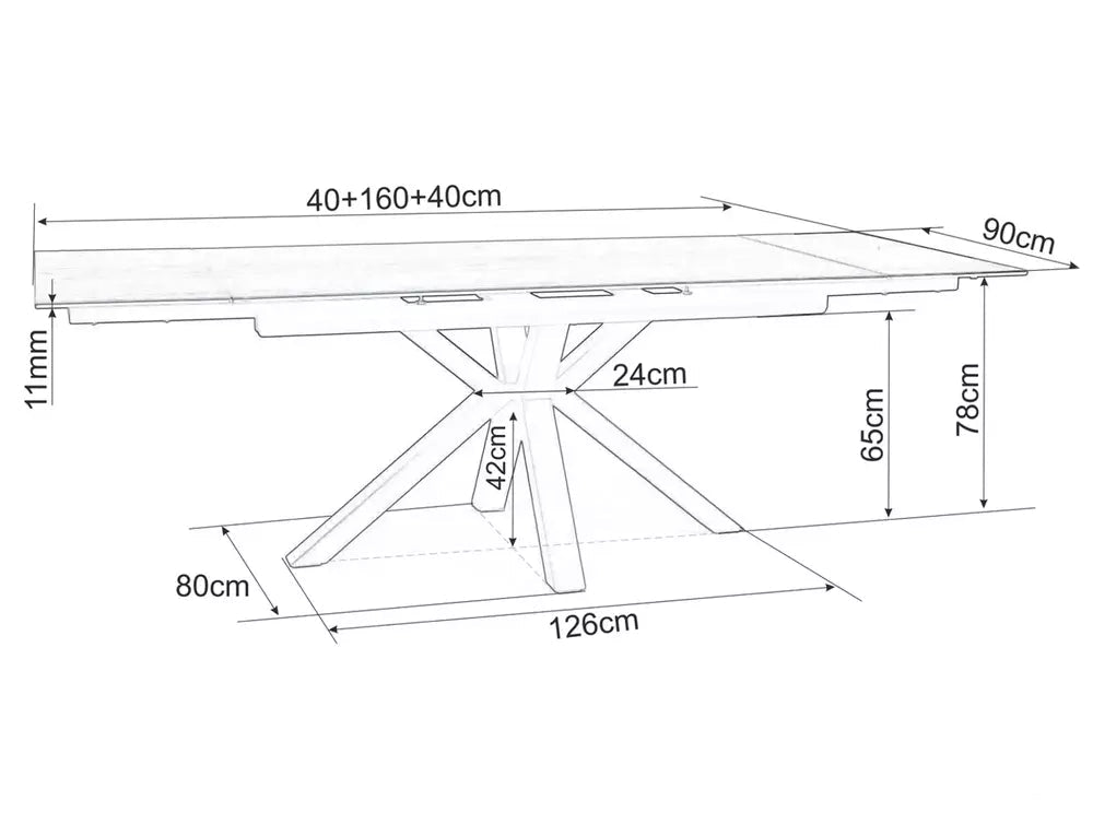 Masa extensibila LEXIA CERAMIC 160(240) x 90 CM