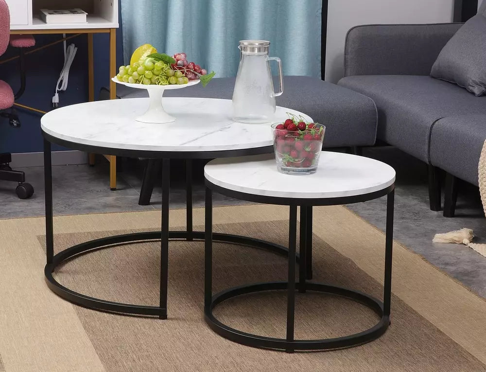 Set 2 masute de cafea ABISALY Ø80/48 CM