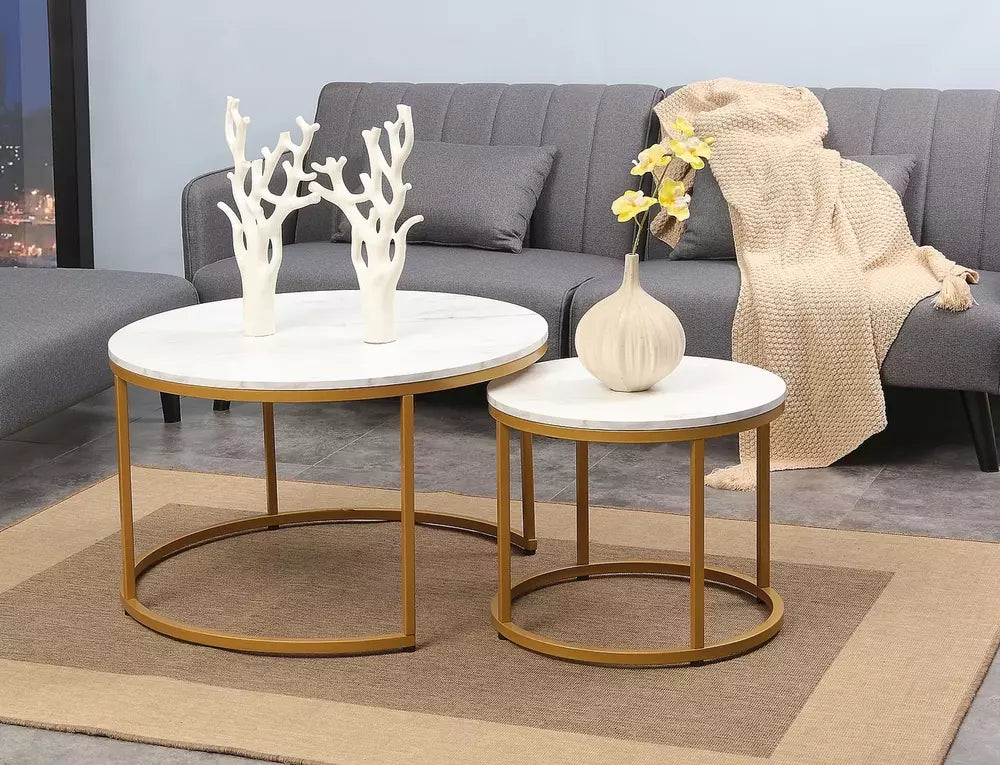 Set 2 masute de cafea ABISALY Ø80/48 CM