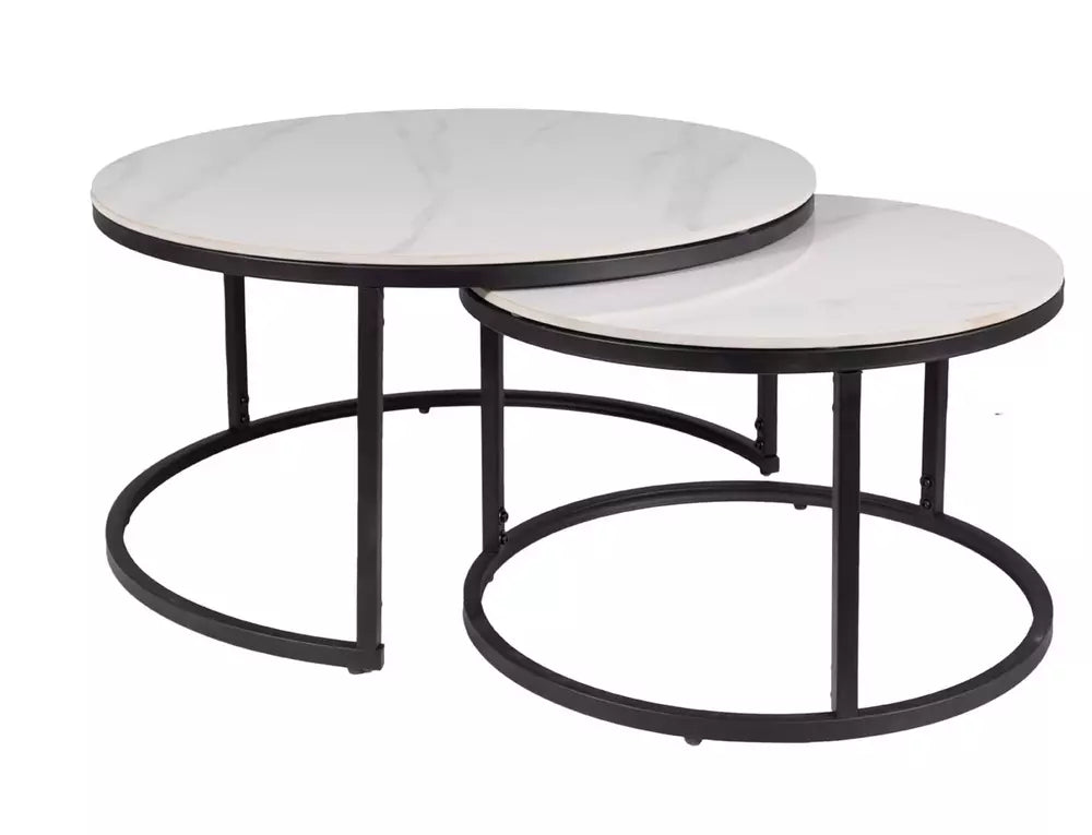 Set 2 masute de cafea NAVALY C Ø80/60 CM
