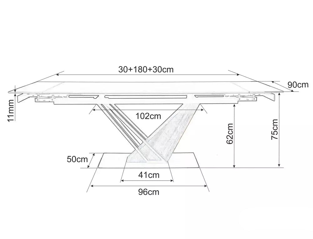 Masa extensibila ADRIGAL CERAMIC 180(240) x 90 CM