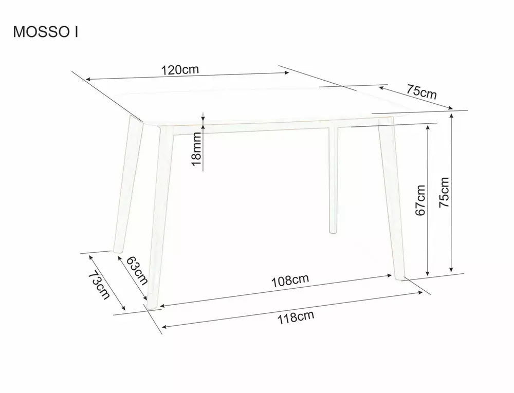 Masa OSSO 120 x 75 CM