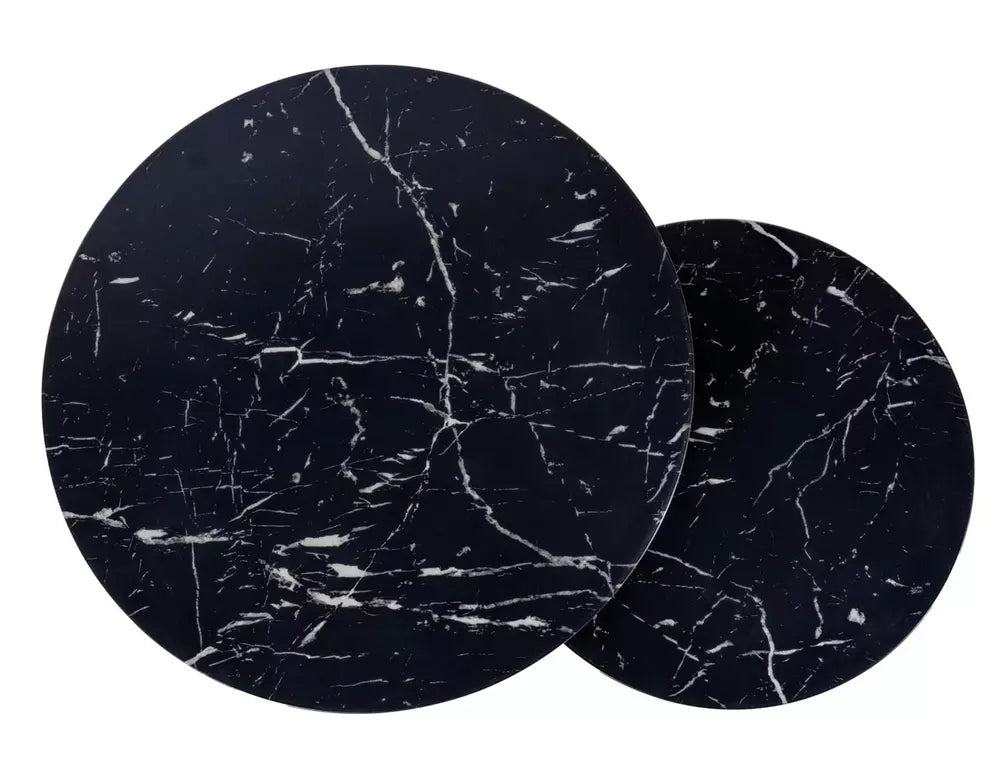 Set 2 masute de cafea MAROYNA BLACK Ø53/43CM