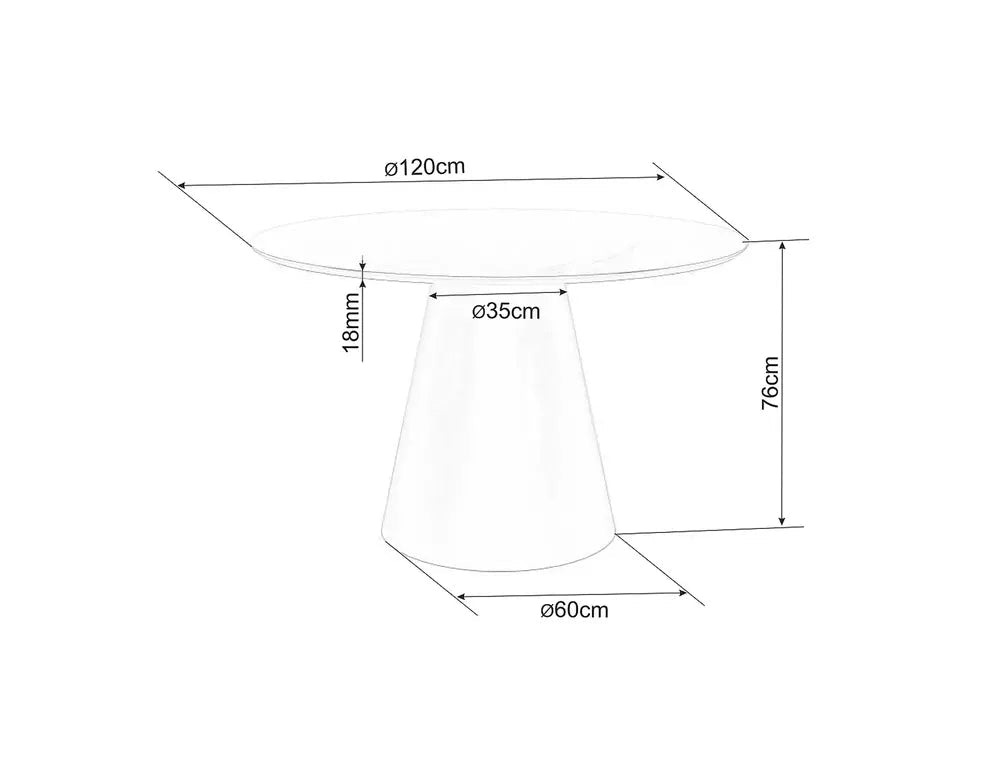 Masa HANA BLACK Ø120 CM