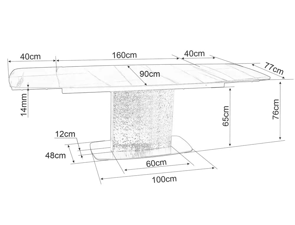 Masa extensibila ENLORA CERAMIC VERDE ALPI 160(240) x 90 CM