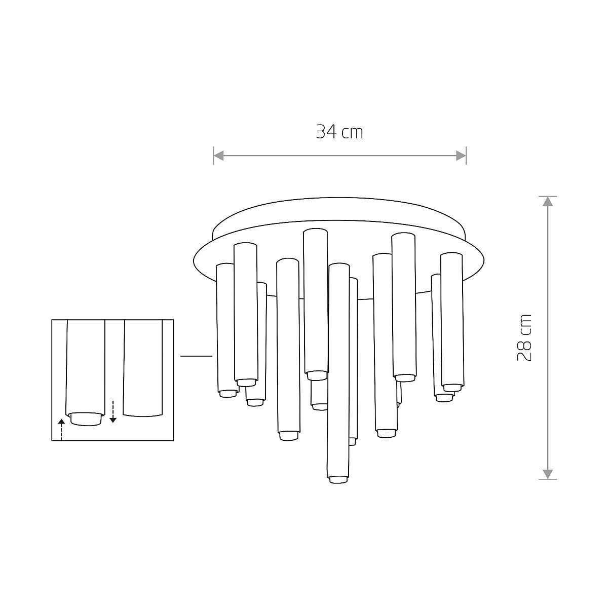 Plafoniera STELAT 13 L – Gold