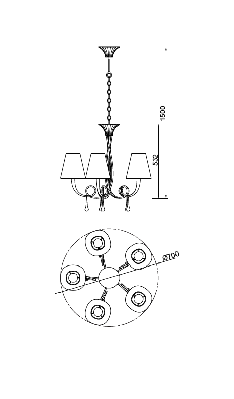 Lampă suspendată ALESA 5