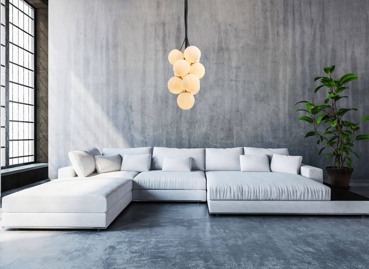 Lampa suspendata GRAPES 10 alb opal