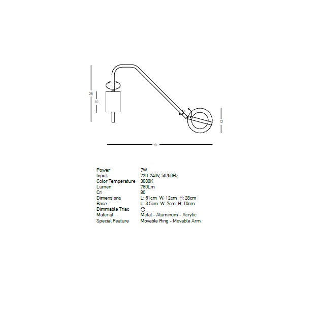 Aplica de perete dimabila GRYFIN