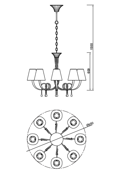Lampă suspendată ALESA 8