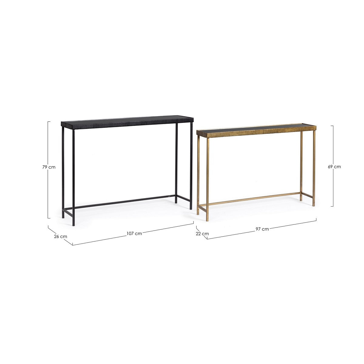 Set 2 console YAMIR 97x22x69/107x26x79 CM