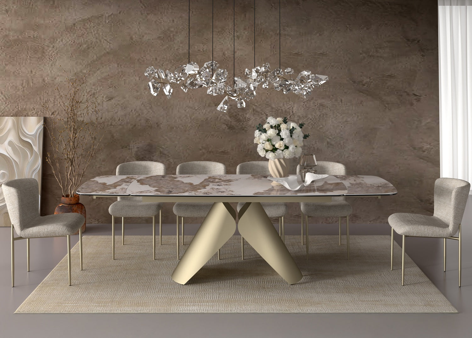 Masa extensibila HYPERION CHAMPAGNE 180(260) x 90 CM