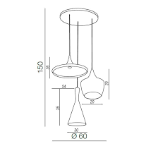 Lampa suspendata SUMIRON MIX WHITE/GOLD