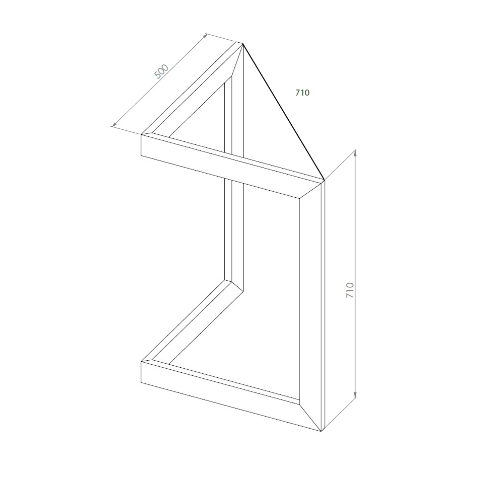 Set picioare masa TRIUNGHI -Negru