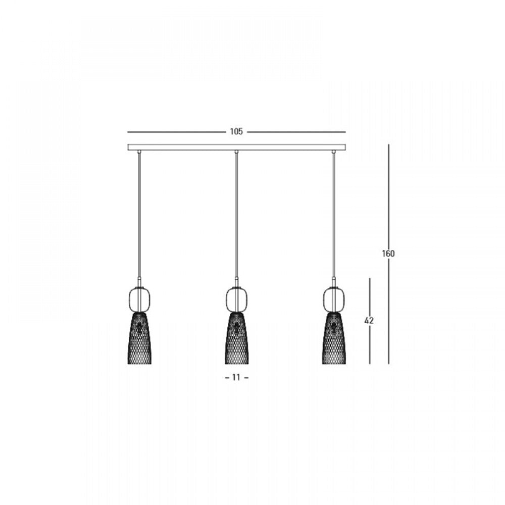 Lampa suspendata IRENI LINIAR ANTIQUE BRASS
