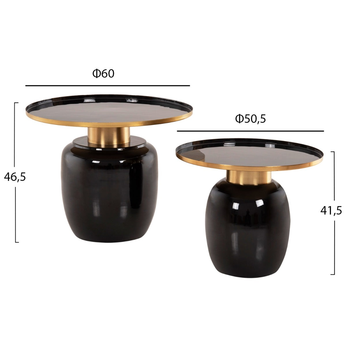 Set 2 masute de cafea KALVIN Ø50x41/60x46 CM