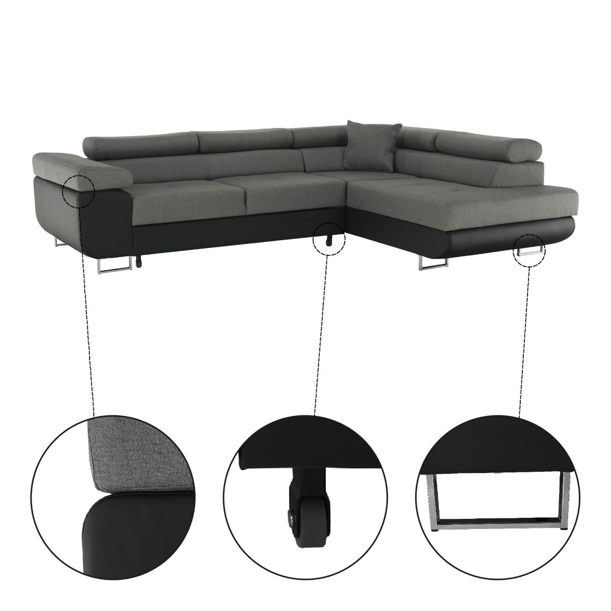 Coltar dreapta extensibil KINERAS 275 CM