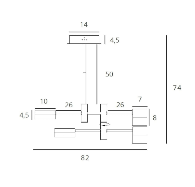 Lampă Suspendată Hermes Black 4