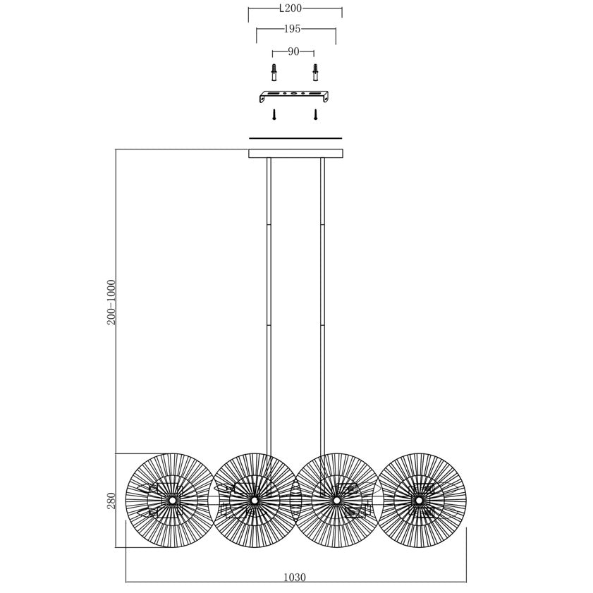 Lampă suspendată ASTERA 8L