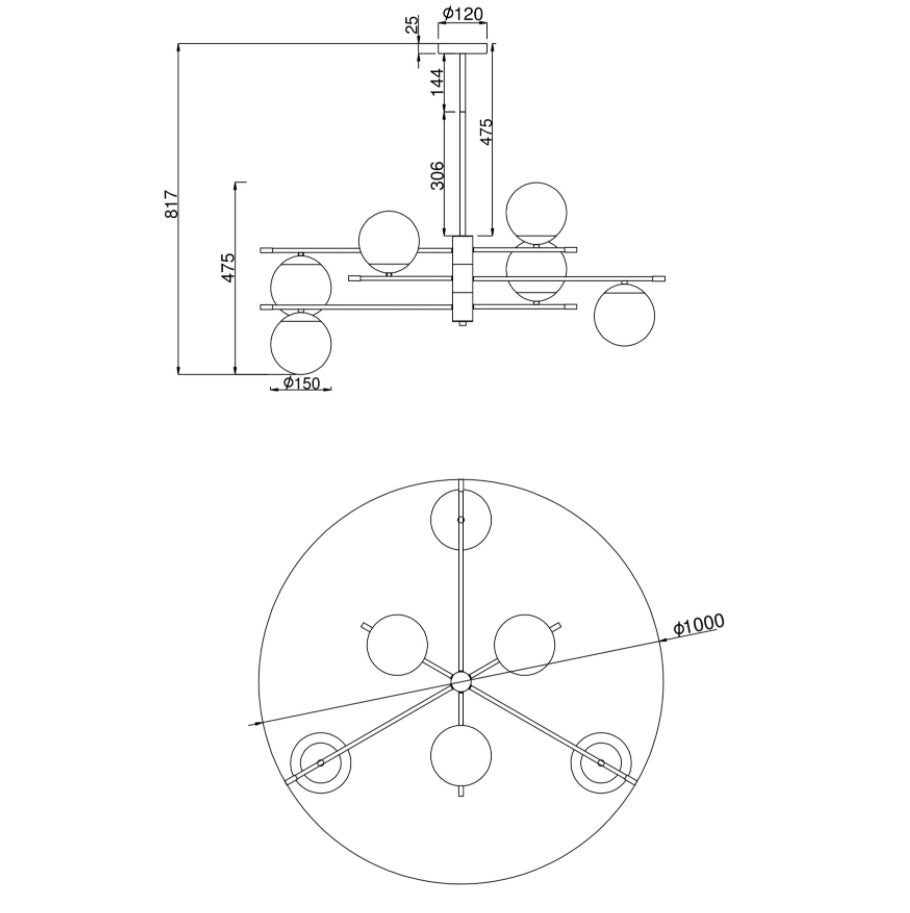 Lampă suspendată NOSTALGIC 6L