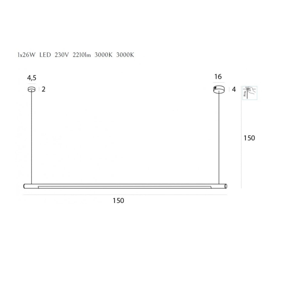 Lampă suspendată OSNIA ORIZONT 150