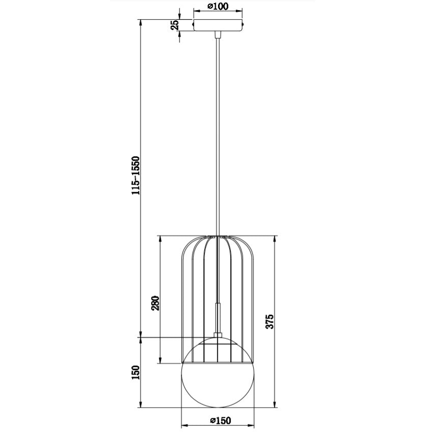 Lampă suspendată TELFOR Ø 15 cm