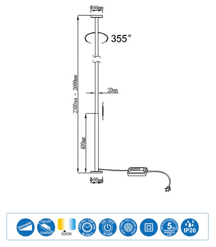 Lampadar dimabil TICAL