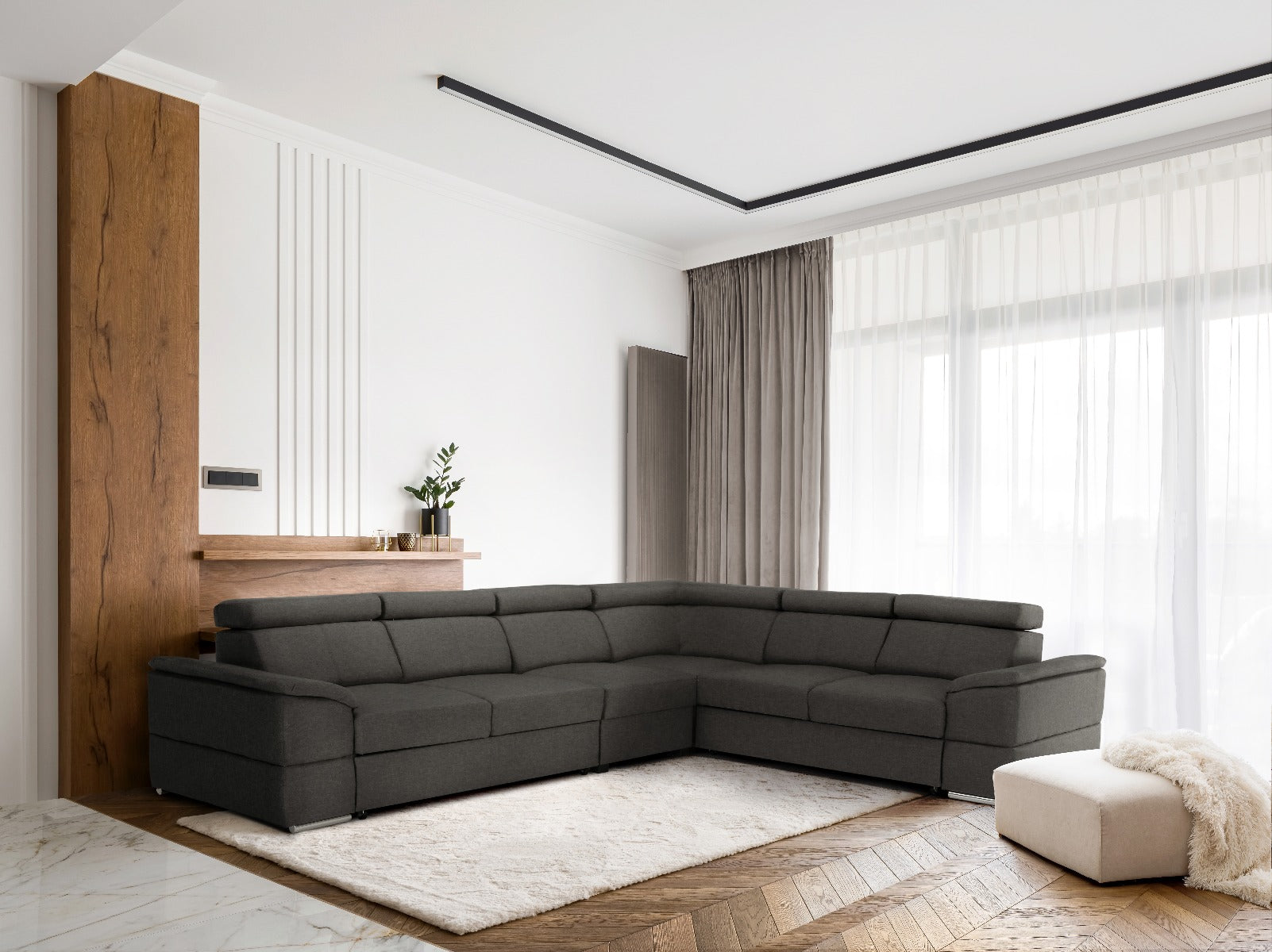 Coltar reversibil extensibil LANGORIA GREY 325 CM