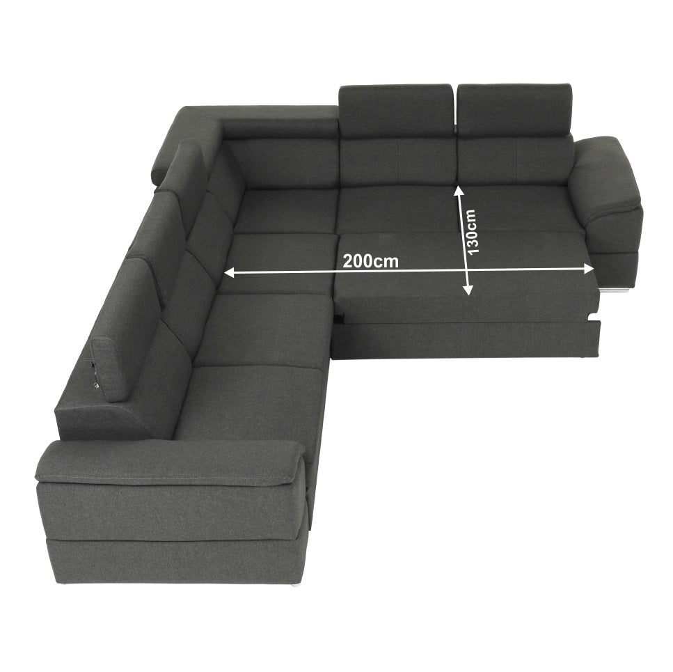 Coltar reversibil extensibil LANGORIA GREY 325 CM