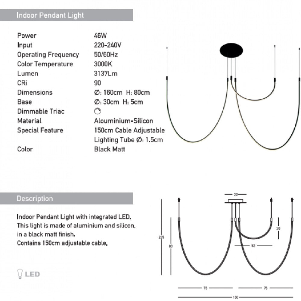 Lampa suspendata dimabila LARON TRIPLE