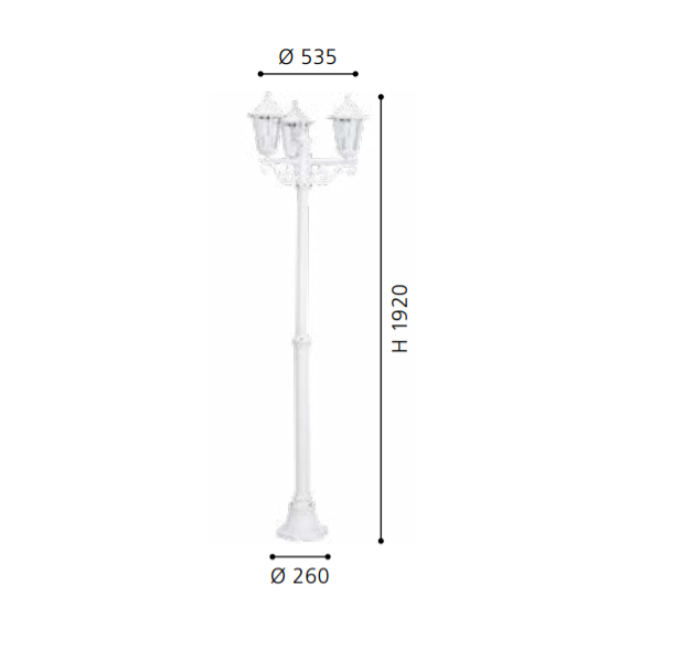 Lampa stativa de exterior LATERNA 3L WHITE
