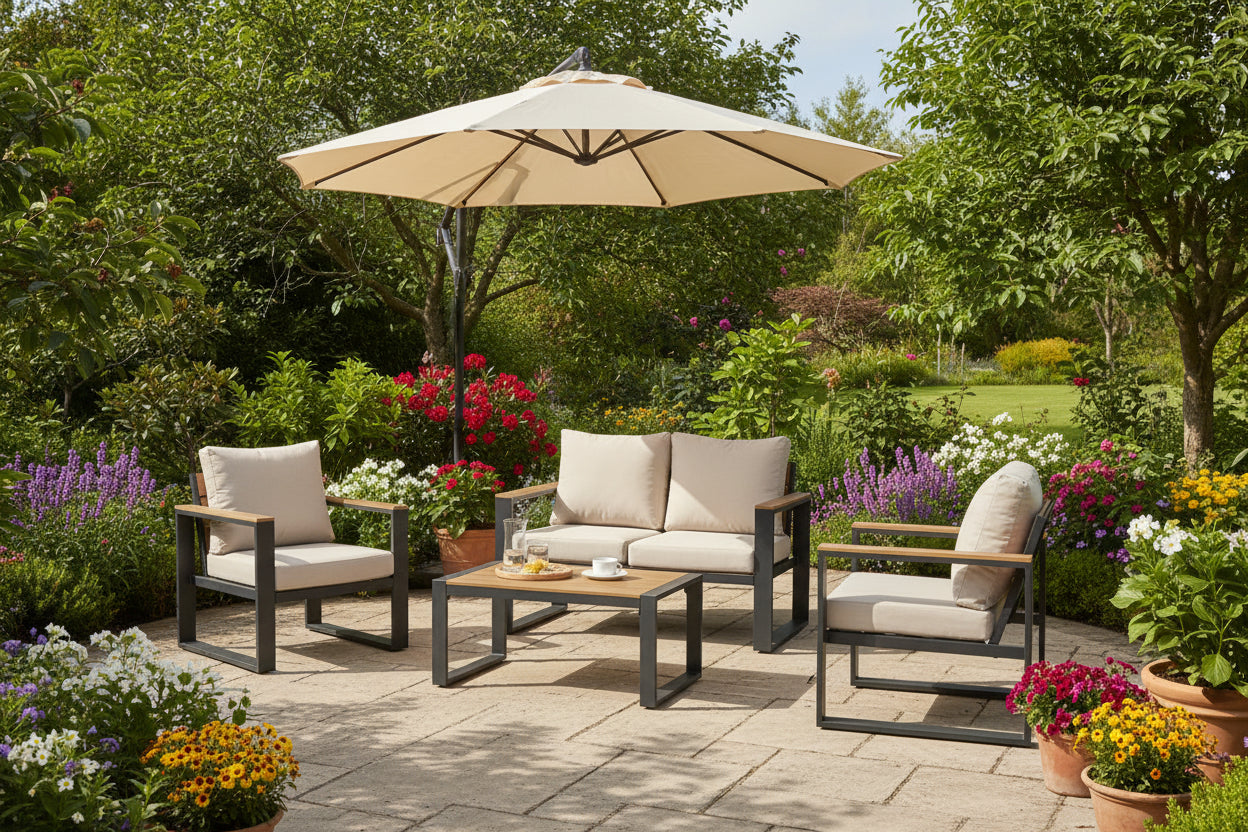 Set pentru exterior LEANDRO CHARCOAL 4PCS