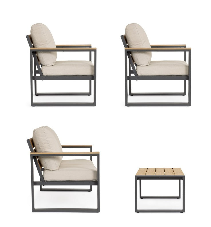 Set pentru exterior LEANDRO CHARCOAL 4PCS