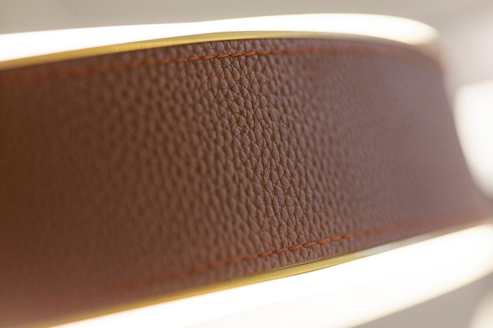Lampa suspendata LEATHER R coffee & orange