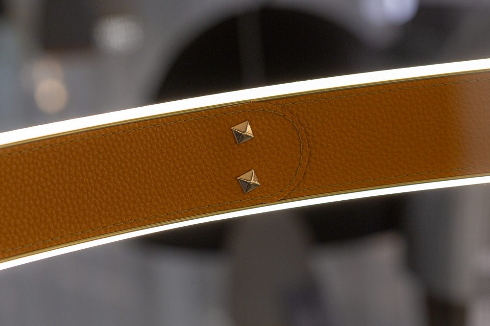 Lampa suspendata LEATHER R coffee & orange