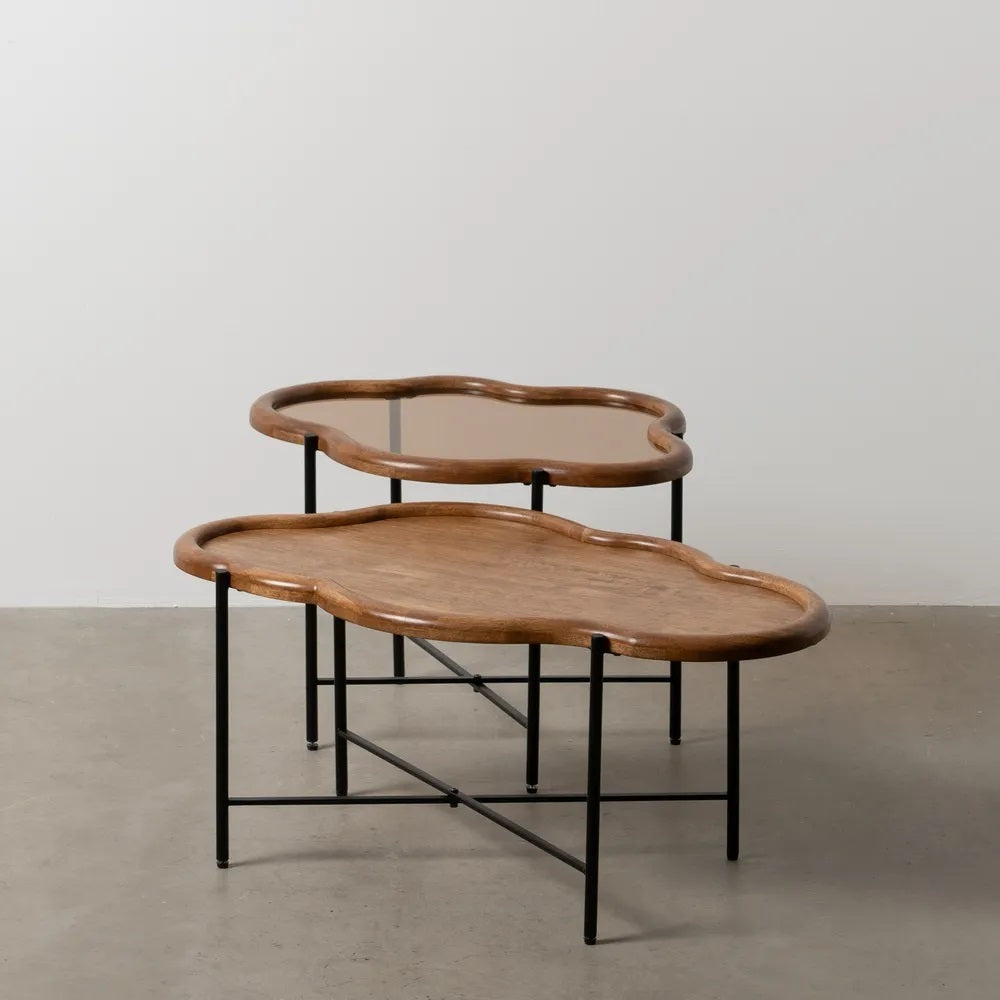 Set 2 masute de cafea LEWALI 89x50x40/66x51x45 CM