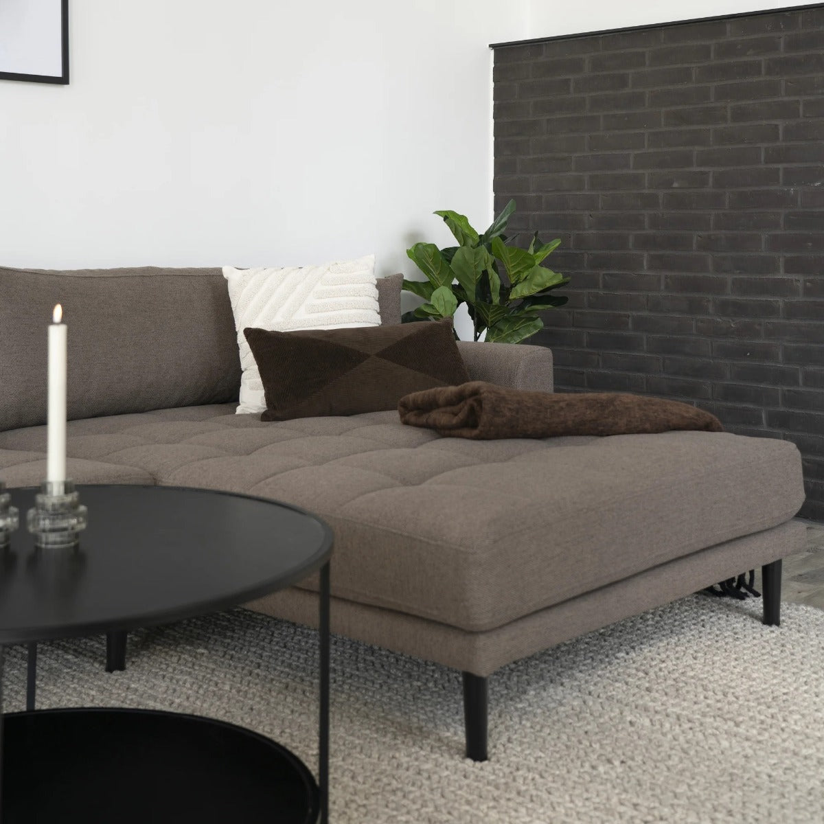 Coltar dreapta LIDAS LOUNGE BROWN 290 CM